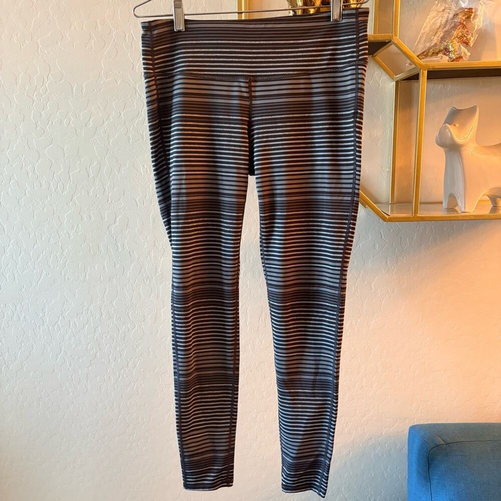 Athleta Striped workout gym Leggings womens size large L